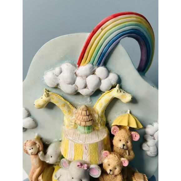 Vintage Noah's Ark Heritage Mint Music Box Water Fountain Working Baby Shower - Picture 7 of 16